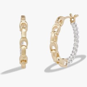 NEW Coach Gold and Silver Hoop Earrings